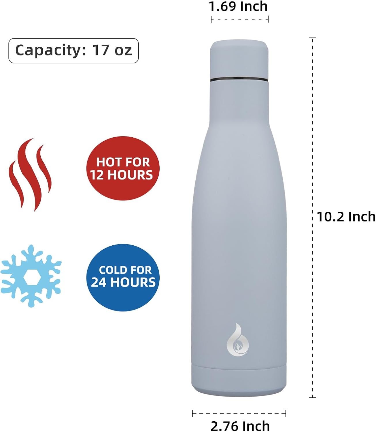 BJPKPK Insulated Water Bottle 12oz Small Stainless Steel Water Bottles Reusable Metal Thermal Keep Cold and Hot,Dreamy Purple - Colors B