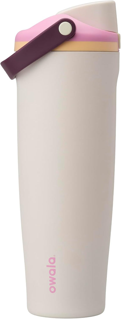 Owala FreeSip Sway Insulated Stainless Steel Water Bottle with Two-Way Spout, Built-In Straw and Bucket Handle, Made for Travel, School, and Sports, 30oz, BPA Free, Leak Proof, Daybreak