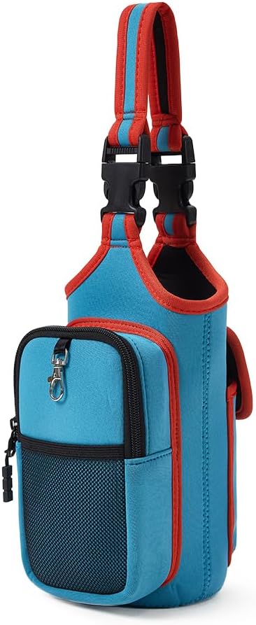 VAKAER Magnetic Gym Bag, Water Bottle Carrier Holder with Phone Pocket & Adjustable Strap,10 Ultra-Strong Magnets Stick to Fitness equipment, Workout Accessories Pouch for Women & Men