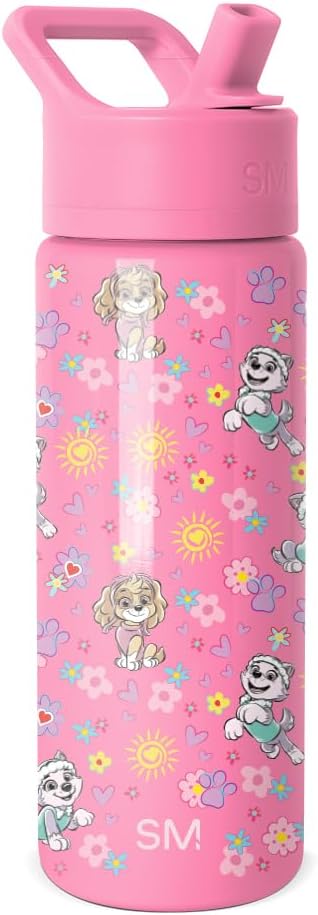 Simple Modern Kids Water Bottle with Straw Lid | 14oz Insulated Stainless Steel Kids Tumbler & Spill Proof Toddler Cup for School, Girls, Boys | Summit | Chloe Floral - Colors A