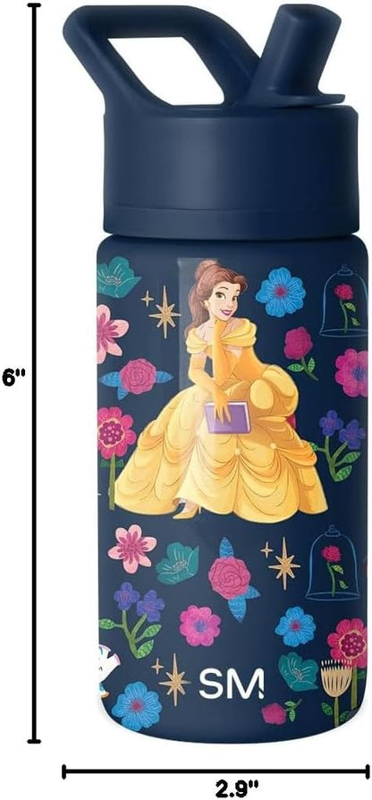 Simple Modern Disney Minnie Mouse Kids Water Bottle with Straw Lid | 14oz Insulated Stainless Steel Kids Tumbler & Spill Proof Toddler Cup for School, Girls, Boys | Summit | Minnie Mouse Fun - Colors A