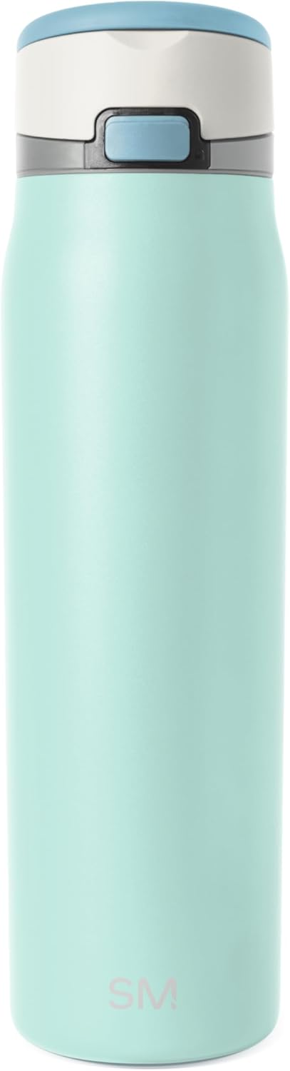 Simple Modern Mesa Loop Water Bottle with Covered Straw and Handle | 24oz Cup Holder Friendly Insulated Stainless Steel Bottles for Travel, Sports and School | Iris Sage - Colors B