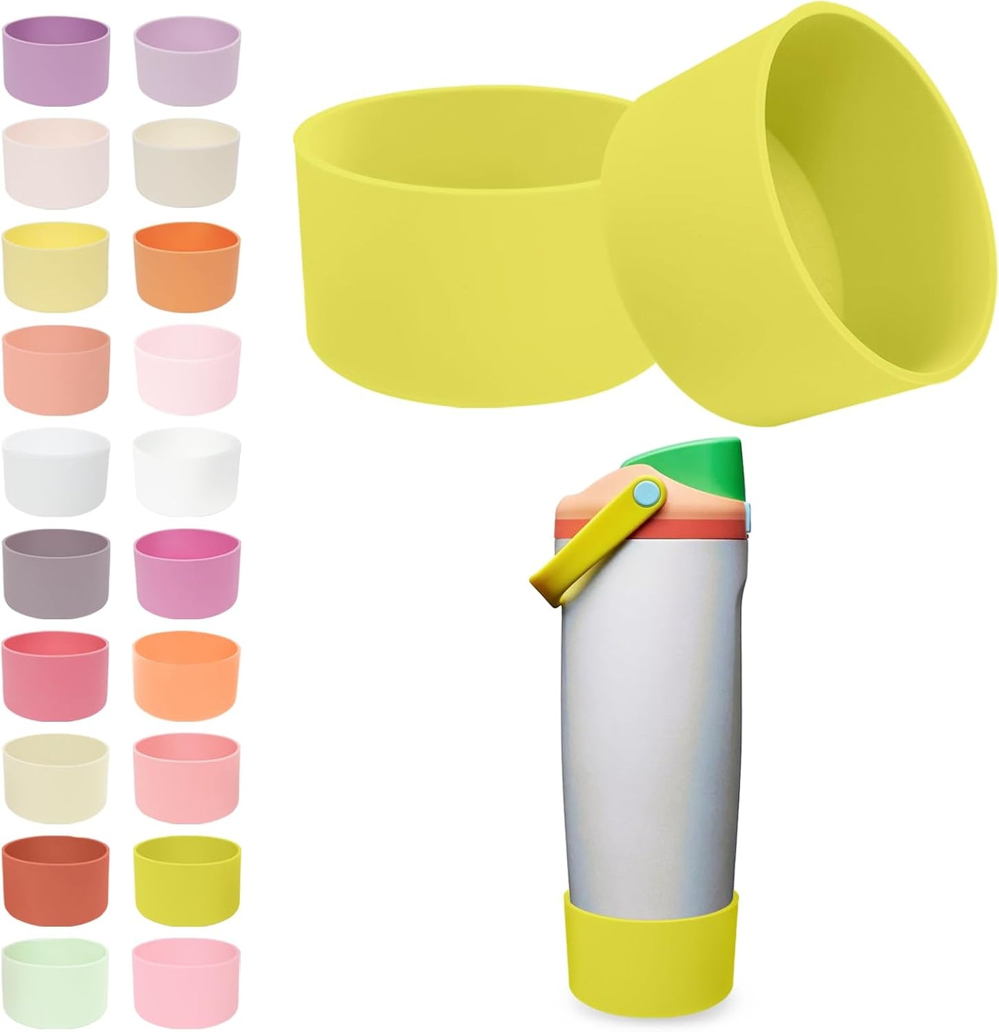 2PCS Silicone Boots for Owala 30oz & 40oz FreeSip Sway Bottles & Tumblers – Non-Slip, Scratch-Resistant, Stability Enhancer for Owala Accessories (Eucalyptus Green) - Colors A