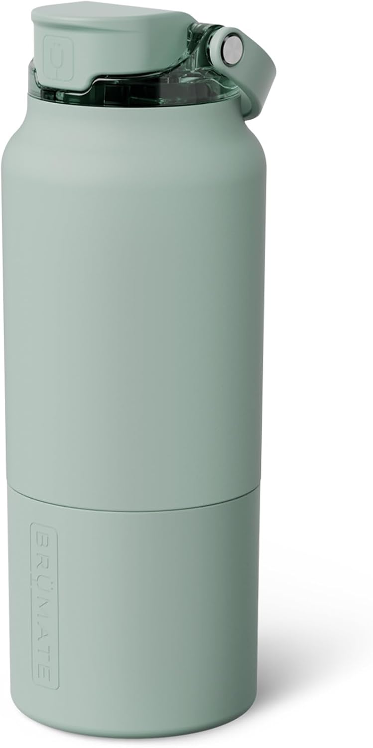 BrüMate Rise 25oz Water Bottle With 100% Leakproof Covered Silicone Straw | Insulated Stainless Steel Water Bottle | Cup-Holder Friendly | Fast Flow | Soft Sip Silicone Spout | BPA-Free (Rose Taupe)