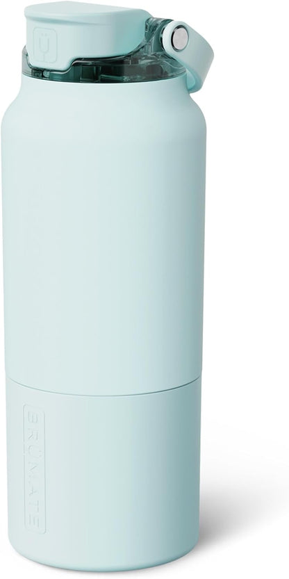 BrüMate Rise 25oz Water Bottle With 100% Leakproof Covered Silicone Straw | Insulated Stainless Steel Water Bottle | Cup-Holder Friendly | Fast Flow | Soft Sip Silicone Spout | BPA-Free (Rose Taupe)