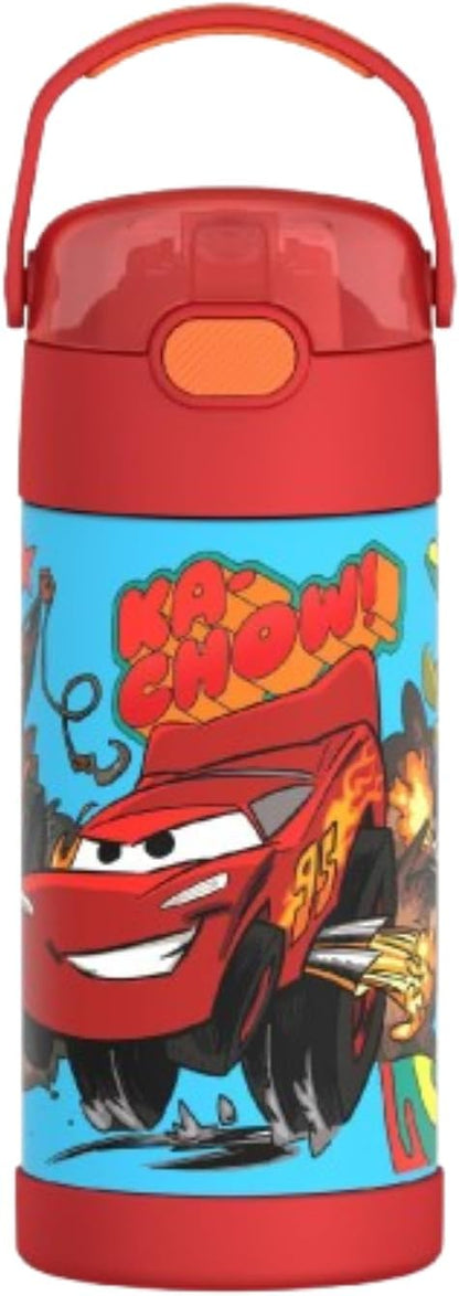 THERMOS FUNTAINER Water Bottle with Straw - 12 Ounce - Kids Stainless Steel Vacuum Insulated Water Bottle with Lid, Bluey - Colors A