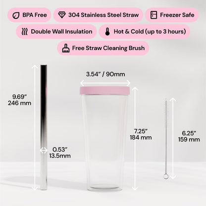 Dodoko Reusable Boba Cup and Straw Boba Tea Cup Bubble Tea Cup Reusable Iced Coffee Cup Cold Coffee Cup Smoothie Cup with Lid and Straw Smoothie Cup to go Smoothie Tumbler 17 oz - Sage Green