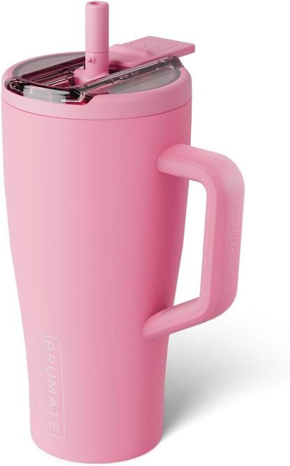 BrüMate Era Flip 30oz Tumbler with 100% Leakproof Covered Straw Lid | Hygienic Covered Straw | Insulated Stainless Steel Water Bottle with Handle | Cup Holder Friendly | BPA-Free (Sage)
