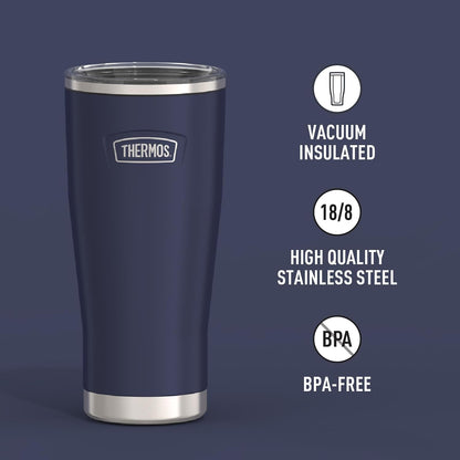 THERMOS ICON SERIES, Stainless Steel Tumbler with Slide Lock, 18 Ounce, Mystic Navy