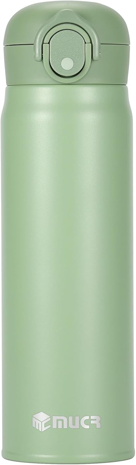 17 oz / 500 ml Insulated Water Bottle, Stainless Steel Thermo Coffee Travel Mug, Thermal Cup with Snap Flip Lid, BPA Free for Hot and Cold Drinking, Black