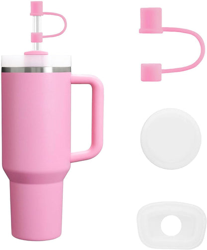 MOLOSLEEVE 21 Colors Straw Toppers Include A Set of Leak-proof Plugs, for Stanley Straw Covers Cap for Stanley Cup 2.0 30oz, 40oz, Silicone, Dust-Proof （Clear）