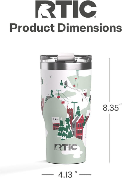 RTIC 20oz Essential Tumbler with Lid, Ceramic Lined, Insulated, Stainless Steel, Metal, Double Wall Vacuum-Insulation, Travel Cup for Iced Coffee, Tea, Hot and Cold Drink, Graphite