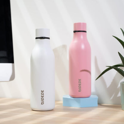 BJPKPK Insulated Water Bottles, 18 oz Stainless Steel Metal Water Bottle with Strap, BPA Free Leak Proof Jugs, Mugs, Flasks, Reusable Thermal Flasks for Sports & Travel, Black - Colors B