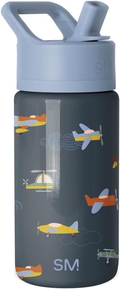 Simple Modern Kids Water Bottle with Straw Lid | 14oz Insulated Stainless Steel Kids Tumbler & Spill Proof Toddler Cup for School, Girls, Boys | Summit | Chloe Floral - Colors B