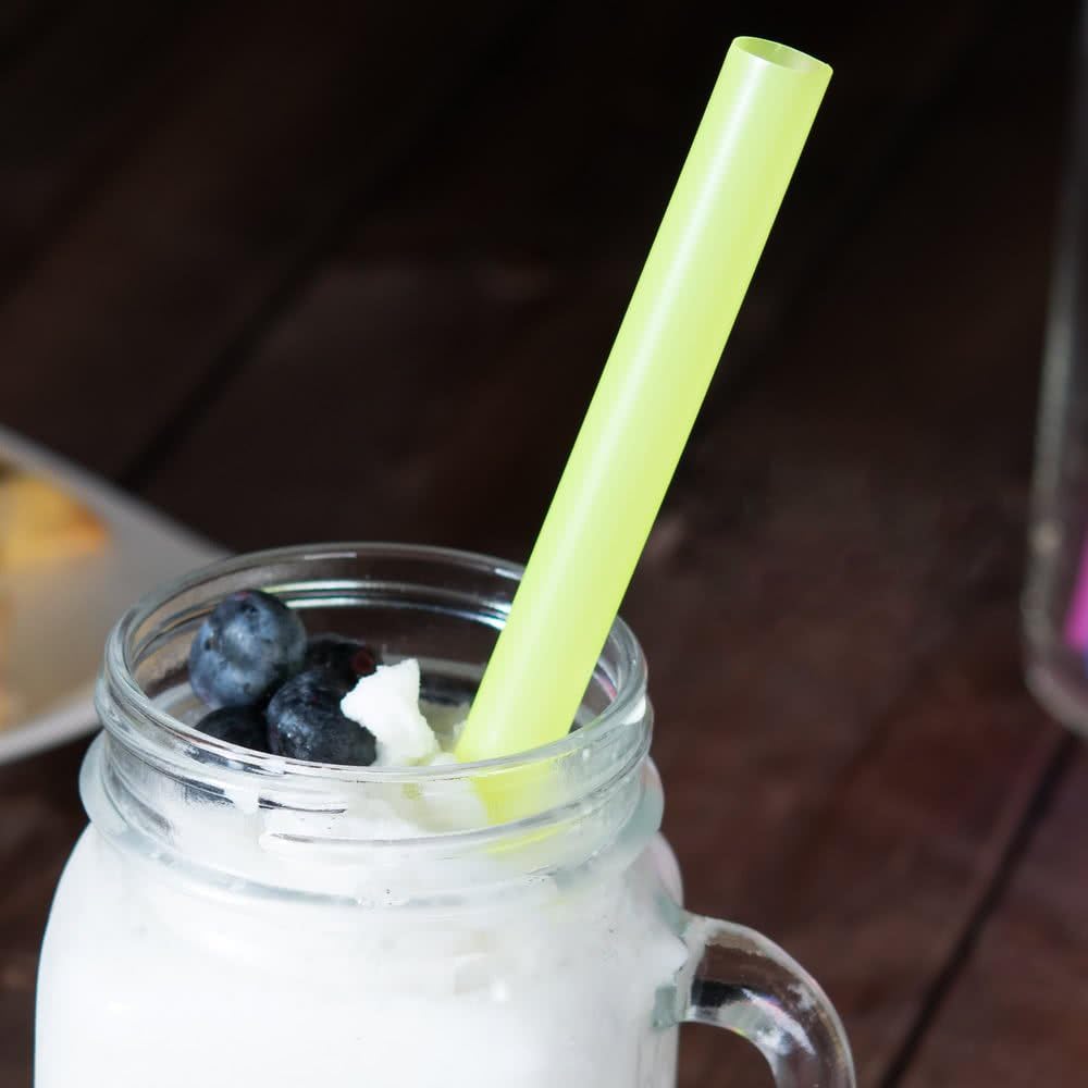 ALINK 100 Extra Large Plastic Bubble Tea Smoothie Straws, 1/2" Wide X 8 1/2" Long Jumbo Boba Straws for Milkshakes, Milk Tea, Slush, Juice, Party