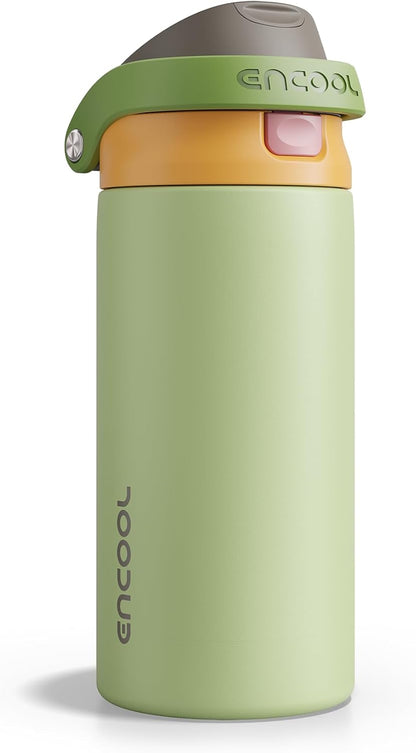 ENCOOL Leakproof Insulated Water Bottle with Straw Dual-Sip Water Bottle Bag-Safe Design for Work, Commute & Gym – Keeps Drinks Cold All Day, 24 oz, Lemonade Pink - Colors A