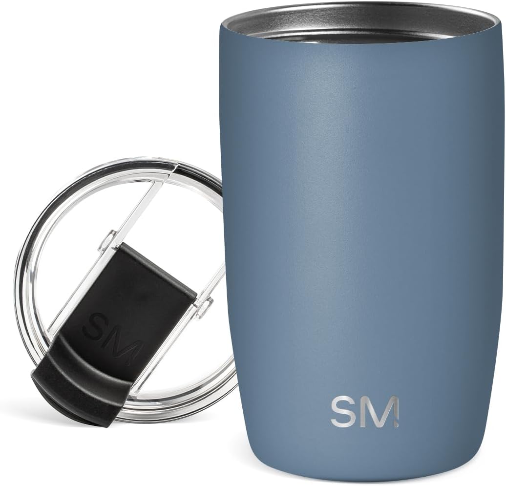 Simple Modern Voyager Tumbler with Flip Lid | Travel Coffee Mug | Insulated Stainless Steel Cold Brew Iced or Hot Coffee Cup | Gifts for Women Men Her Him | 16oz, Almond Birch
