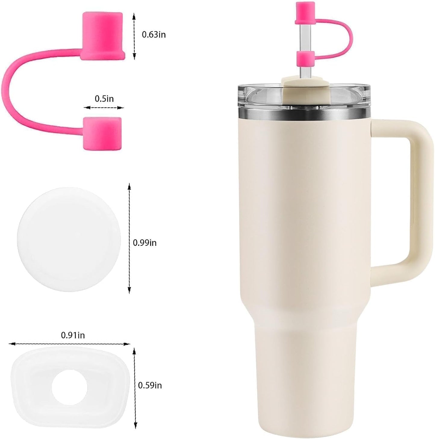 MOLOSLEEVE 21 Colors Straw Toppers Include A Set of Leak-proof Plugs, for Stanley Straw Covers Cap for Stanley Cup 2.0 30oz, 40oz, Silicone, Dust-Proof （Clear）