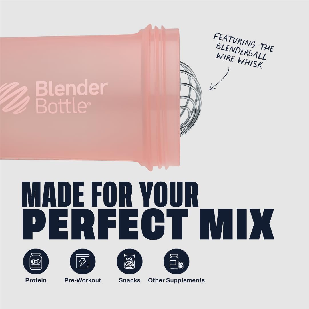 BlenderBottle Shaker Bottle with Pill Organizer and Storage for Protein Powder, Classic V2 ProStak System, 22-Ounce, Midnight Black