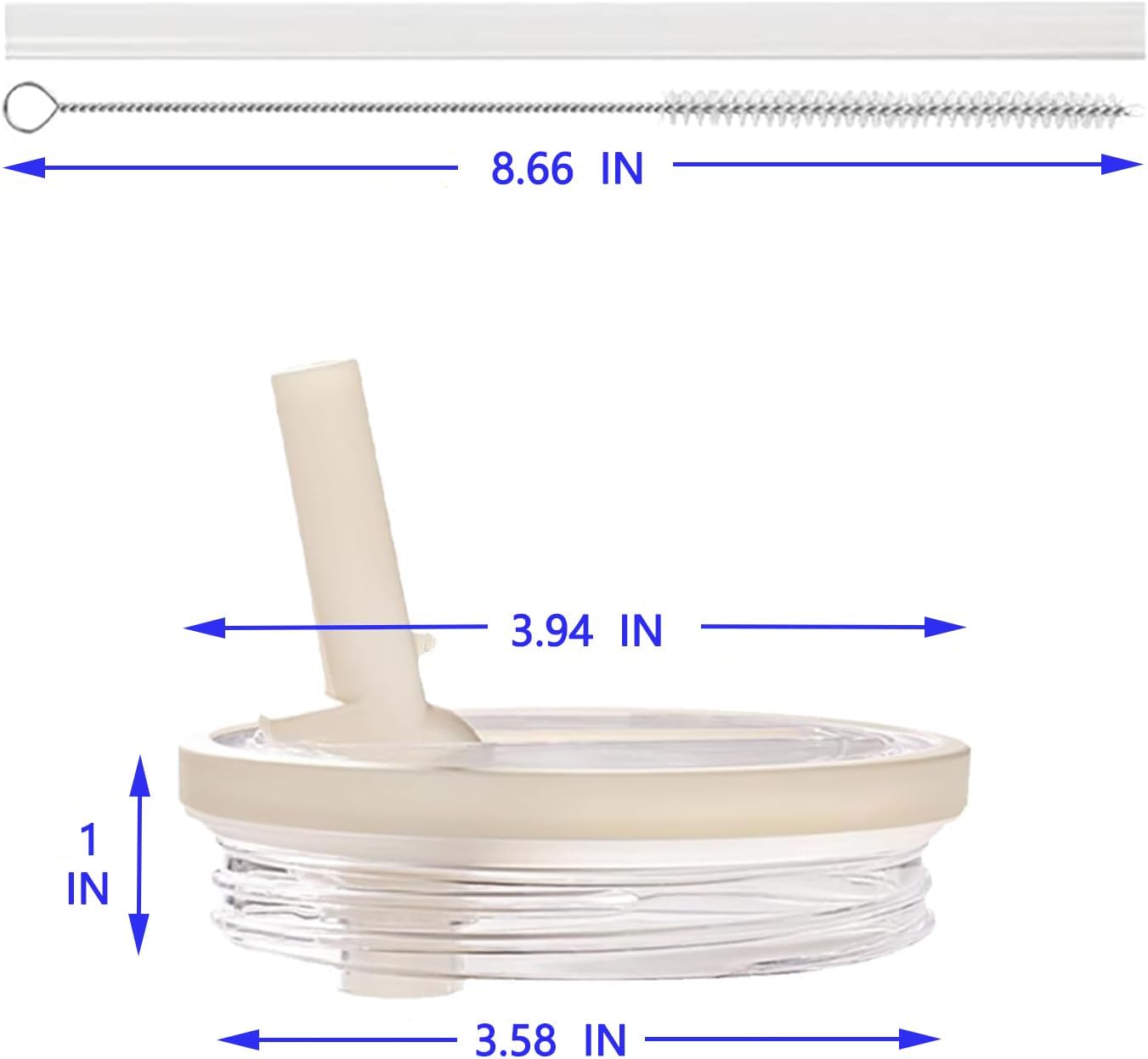 2 Pack Stanley Lid Replacement 40 oz, with Leak Proof and Flip Straw Lid, Stanley Cup Accessories, for Stanley Quencher H2.0 40 oz Tumbler (Only), BPA Free (Milk White)