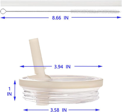 2 Pack Stanley Lid Replacement 40 oz, with Leak Proof and Flip Straw Lid, Stanley Cup Accessories, for Stanley Quencher H2.0 40 oz Tumbler (Only), BPA Free (Milk White)