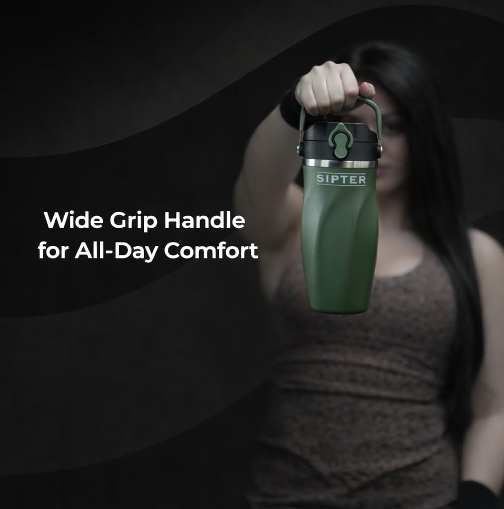 Earth Stone - 24oz Insulated Protein Shaker Bottle - Medical-Grade 316 Stainless Steel - Patent-Pending Clump-Free Design - Odor Proof & Leak-Proof Metal Blender Cup