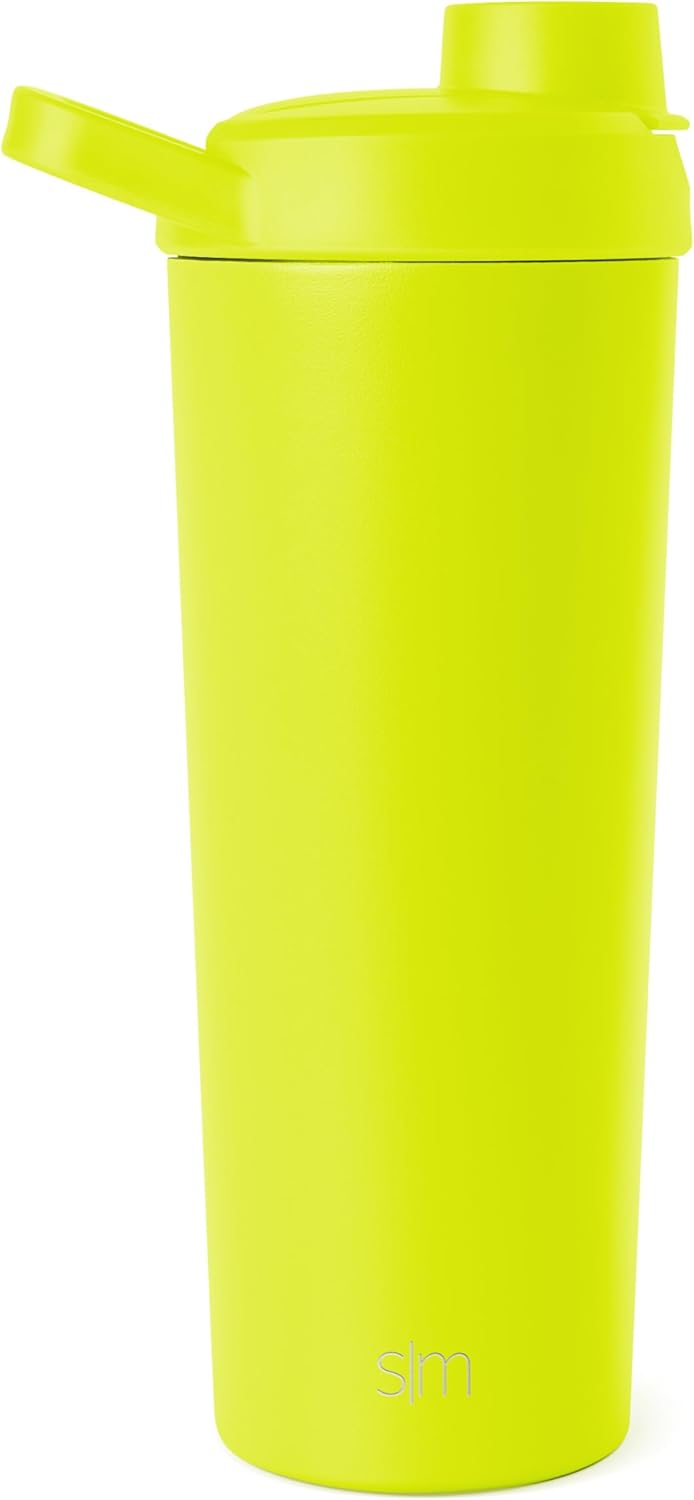 Simple Modern Stainless Steel Shaker Bottle with Ball 24oz | Metal Insulated Cup for Protein Mixes, Shakes and Pre Workout | Rally Collection | Almond Birch