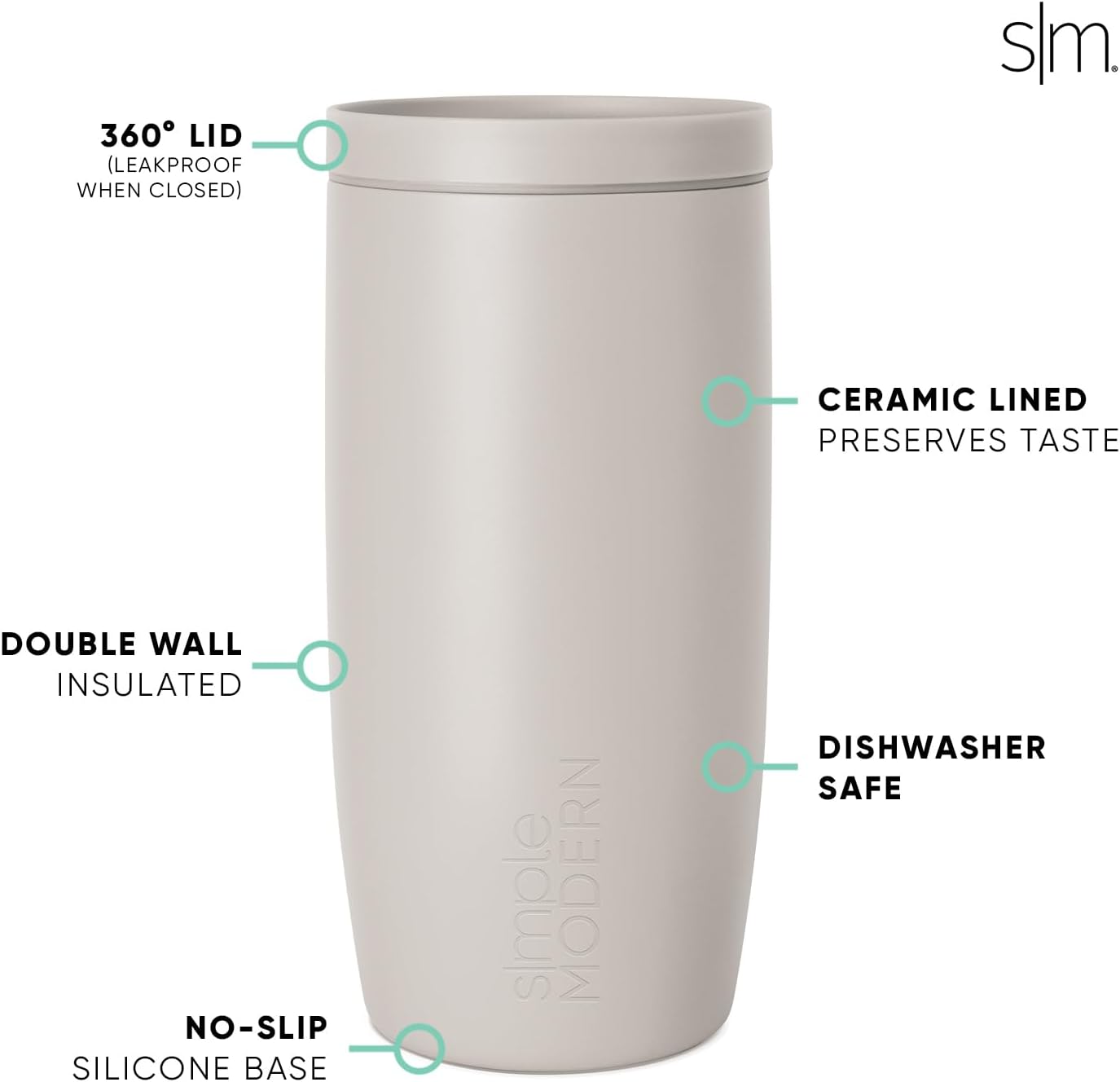 Simple Modern Halloween Signature Voyager | 16oz Travel Coffee Mug Tumbler with 360° Lid | Gifts for Women Men | Ceramic-Lined Insulated Stainless Steel Cold Brew Iced Coffee Cup | Spooky Mix