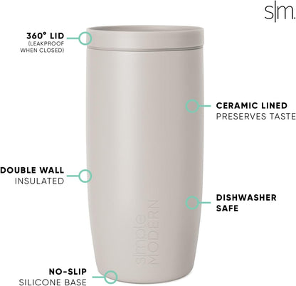 Simple Modern Halloween Signature Voyager | 16oz Travel Coffee Mug Tumbler with 360° Lid | Gifts for Women Men | Ceramic-Lined Insulated Stainless Steel Cold Brew Iced Coffee Cup | Spooky Mix