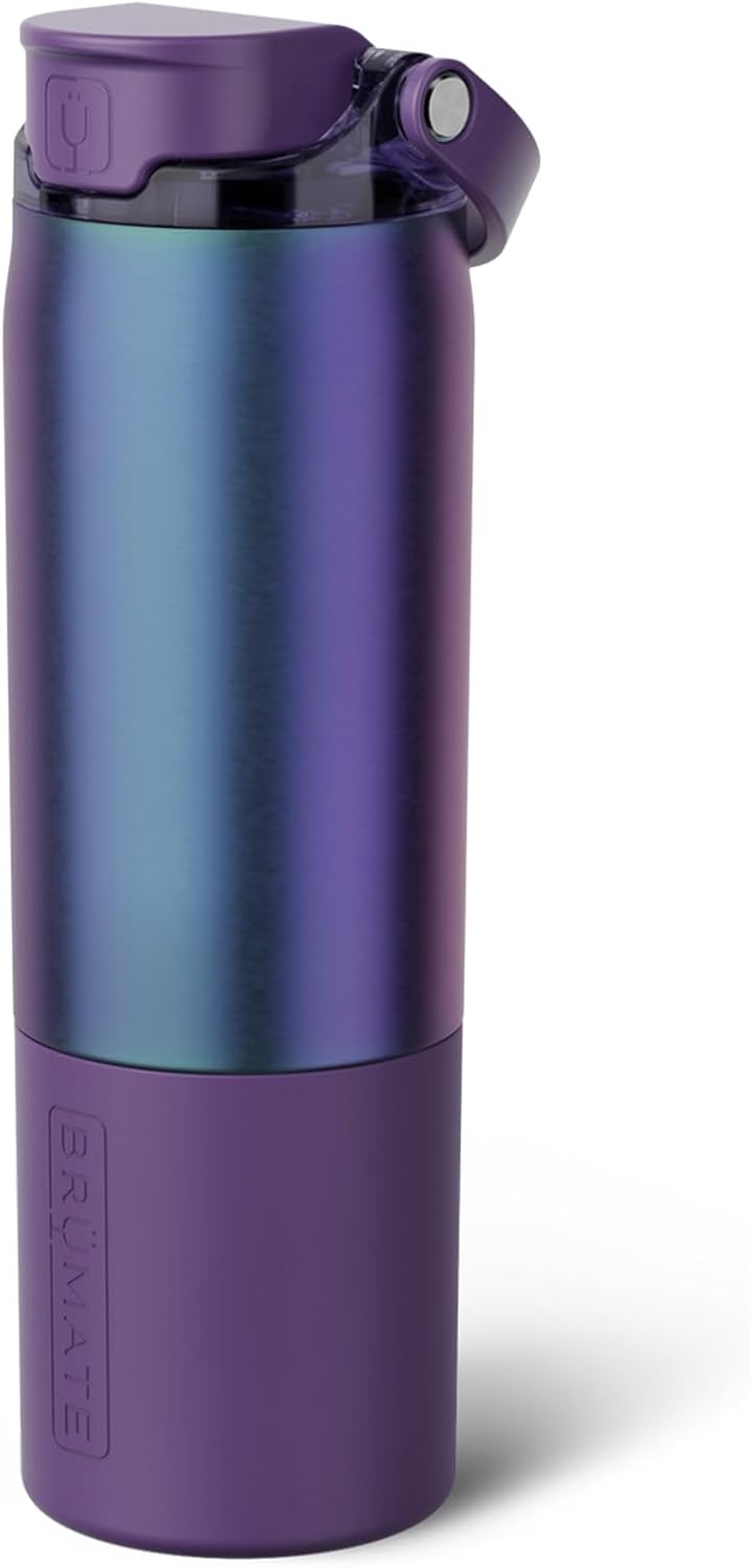 BrüMate Rise 25oz Water Bottle With 100% Leakproof Covered Silicone Straw | Insulated Stainless Steel Water Bottle | Cup-Holder Friendly | Fast Flow | Soft Sip Silicone Spout | BPA-Free (Rose Taupe)