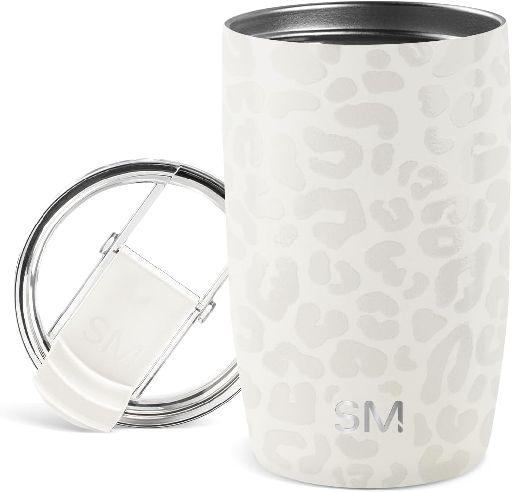 Simple Modern Voyager Tumbler with Flip Lid | Travel Coffee Mug | Insulated Stainless Steel Cold Brew Iced or Hot Coffee Cup | Gifts for Women Men Her Him | 16oz, Almond Birch