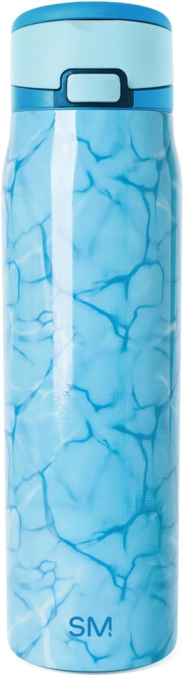 Simple Modern Mesa Loop Water Bottle with Covered Straw and Handle | 24oz Cup Holder Friendly Insulated Stainless Steel Bottles for Travel, Sports and School | Iris Sage - Colors B