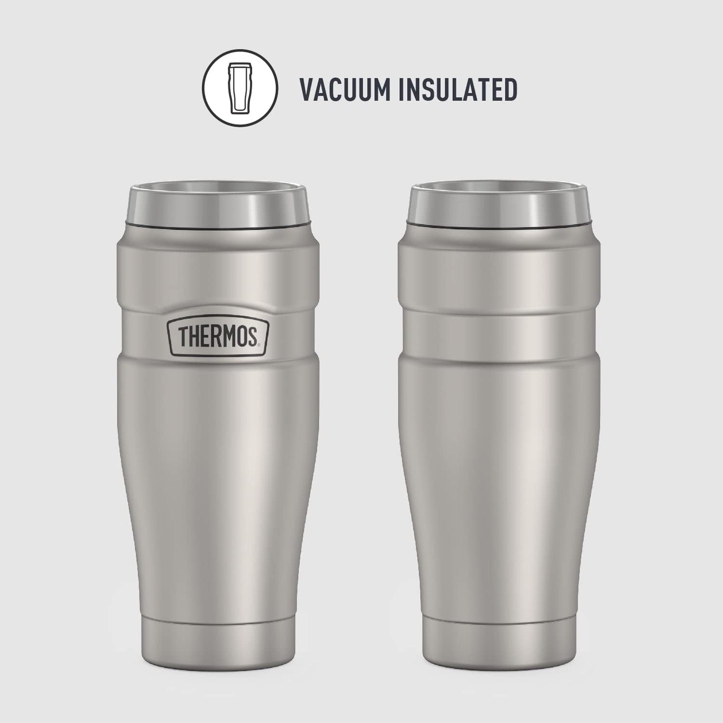 THERMOS Stainless King Vacuum-Insulated Stainless Steel Tumbler - 16oz, Midnight Blue - Insulated Coffee Tumbler for Hot & Cold Drinks - Leak-Proof & Sweat-Proof for Commuting & Traveling