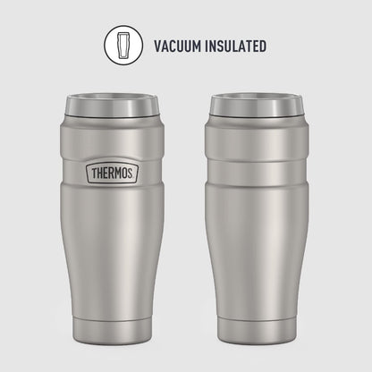 THERMOS Stainless King Vacuum-Insulated Stainless Steel Tumbler - 16oz, Midnight Blue - Insulated Coffee Tumbler for Hot & Cold Drinks - Leak-Proof & Sweat-Proof for Commuting & Traveling