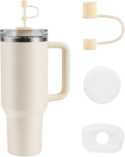 MOLOSLEEVE 21 Colors Straw Toppers Include A Set of Leak-proof Plugs, for Stanley Straw Covers Cap for Stanley Cup 2.0 30oz, 40oz, Silicone, Dust-Proof （Clear）