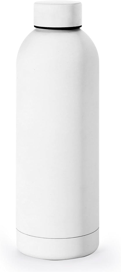 NOBL Stainless Steel Water Bottle,17 oz, 500 ml, Double Wall Vacuum Insulation, Sealed Bottle Keeps Drinks Cold 24 Hrs & Hot 12 Hrs, Leak Proof, Fits Noble Carry-On Cup Holder - Sand