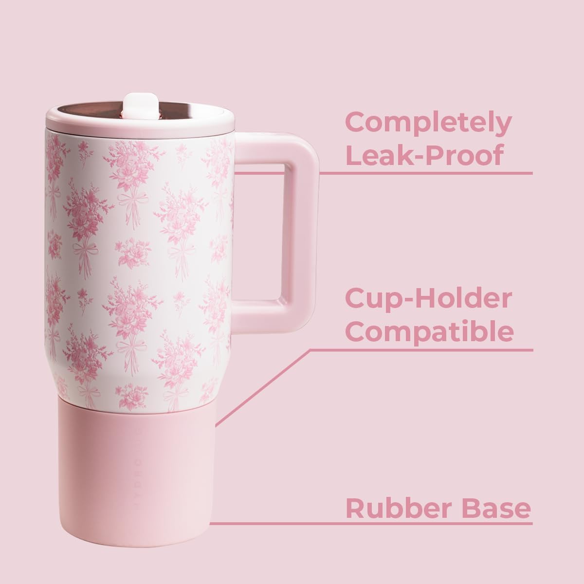 HydroJug Kids - 20 oz Insulated Kids Water Bottle with Flip Straw & Handle | Leak-Proof & Durable | Perfect for School, Sports, Lunch, Travel & Camp, Primrose