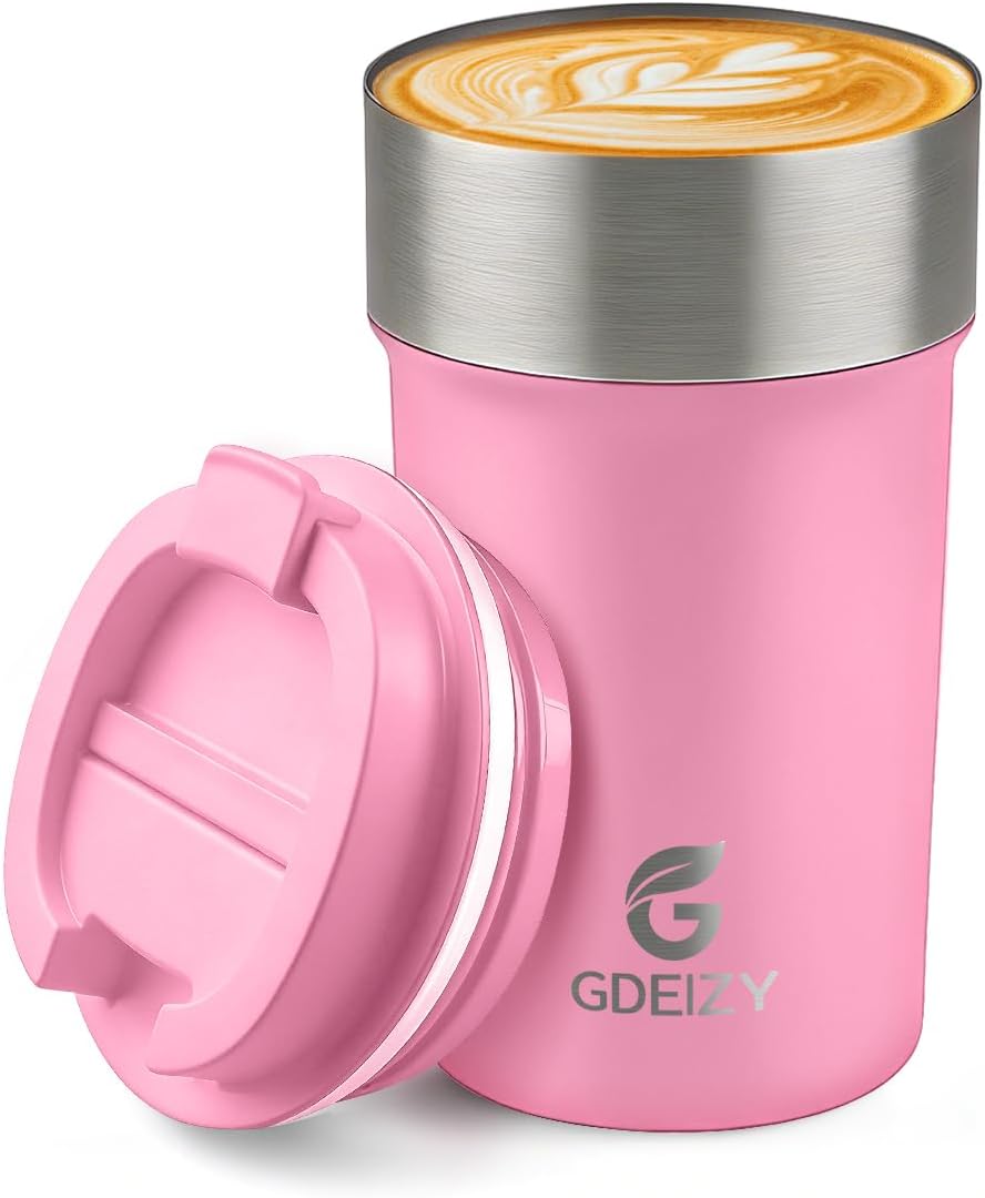 17oz Double Wall Stainless Steel Vacuum Insulated Travel Mug, Spill-Proof & Leak-Proof Coffee Mug, BPA-Free Reusable Coffee Cup for Hot & Cold Drinks, Black (Black)
