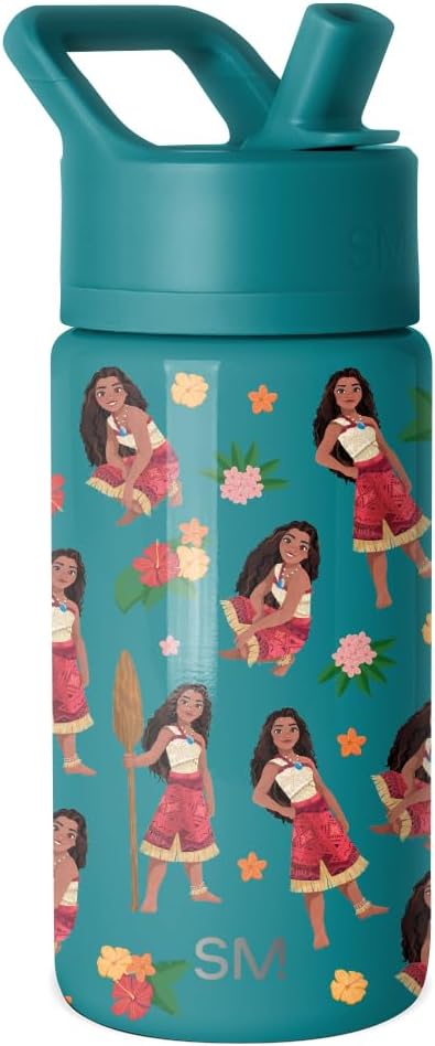 Simple Modern Disney Minnie Mouse Kids Water Bottle with Straw Lid | 14oz Insulated Stainless Steel Kids Tumbler & Spill Proof Toddler Cup for School, Girls, Boys | Summit | Minnie Mouse Fun - Colors A