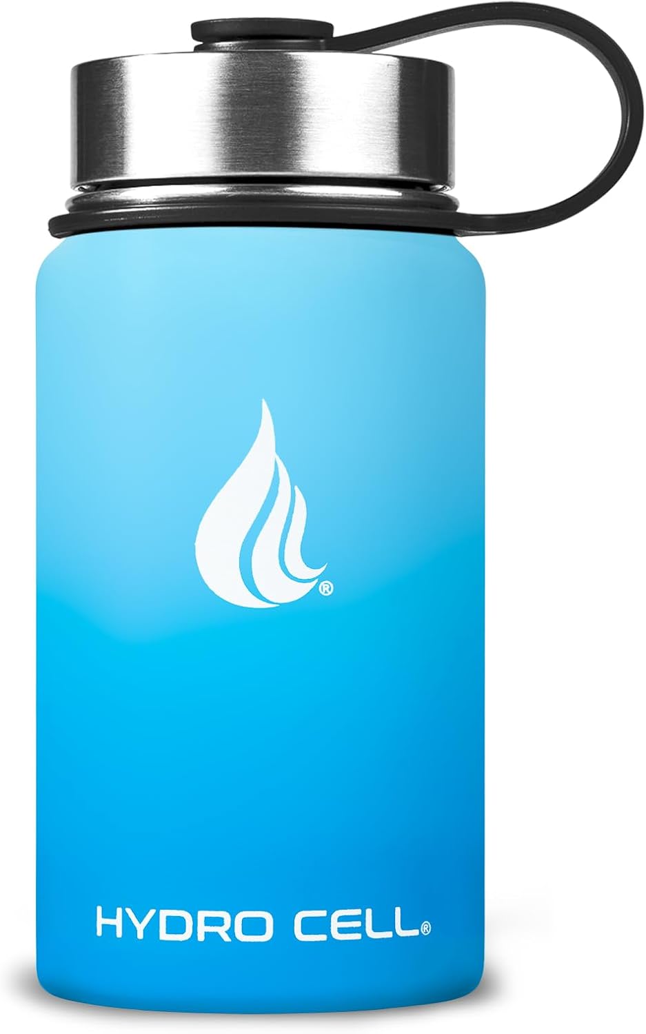 HYDRO CELL Stainless Steel Insulated Water Bottle with Straw - For Cold & Hot Drinks - Metal Vacuum Flask with Screw Cap and Modern Leakproof Sport Thermos for Adults (Neon 18oz)
