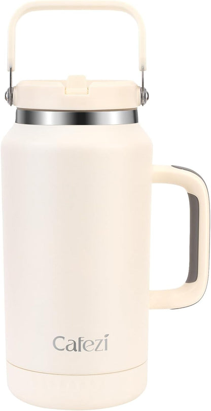 40 oz Insulated Tumbler with Top Handle and Flip Straw, Vacuum Insulated Stainless Steel Cup with Leak-Proof Lid, Sweat-Free, Fits Cup Holder, Keeps Ice Cold up to 30 Hours