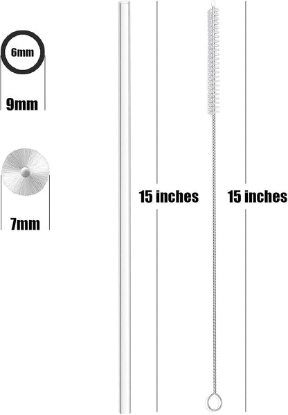 ALINK 15 inch Extra Long Reusable Black Silicone Straws, 4-Pack Flexible Straws for Stanley 40 oz Tumbler, 1 Gallon Water Bottle, Wine Bottle, 128 64 oz Tumbler with Brush