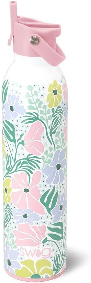 Swig Life 36oz Insulated Water Bottle, Travel Water Bottle with Straw and Lid, Cup Holder Friendly, Stainless Steel (Pickleball)
