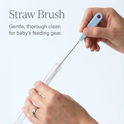 Ariseno 5-in-1 Baby Bottle Cleaner Set, Including Nylon & Silicone Bottle Brush, Cap, Straw & Nipple Brushes, BPA-Free (Grey)