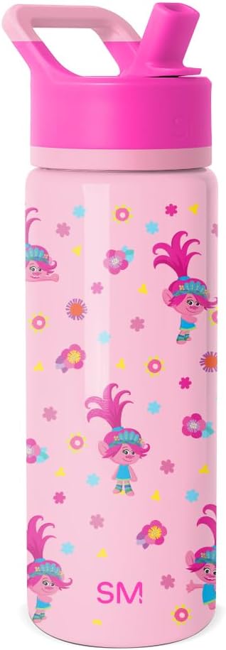 Simple Modern Disney Minnie Mouse Kids Water Bottle with Straw Lid | 14oz Insulated Stainless Steel Kids Tumbler & Spill Proof Toddler Cup for School, Girls, Boys | Summit | Minnie Mouse Fun - Colors A