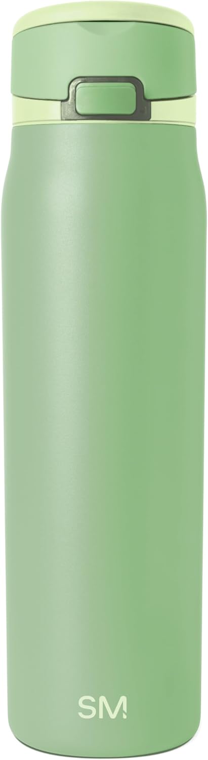 Simple Modern Mesa Loop Water Bottle with Covered Straw and Handle | 24oz Cup Holder Friendly Insulated Stainless Steel Bottles for Travel, Sports and School | Iris Sage - Colors B