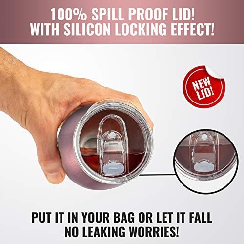 2 Pack - 12 oz White Replacement Silicon Lid Ring, 2.9 Inch Diameter - White Gasket Seals, Lid for Insulated Stainless Steel Wine Tumblers, Gasket Rings Cups Vacuum Effect, Fits on Renowned Brands