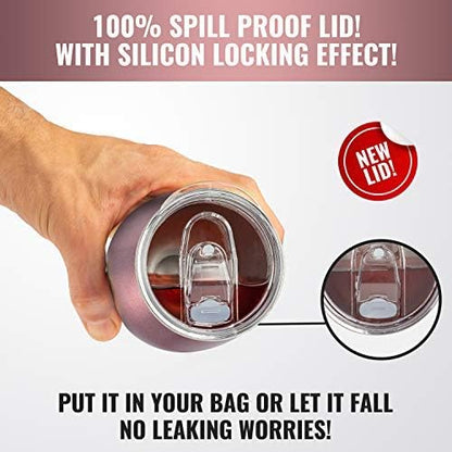 2 Pack - 12 oz White Replacement Silicon Lid Ring, 2.9 Inch Diameter - White Gasket Seals, Lid for Insulated Stainless Steel Wine Tumblers, Gasket Rings Cups Vacuum Effect, Fits on Renowned Brands