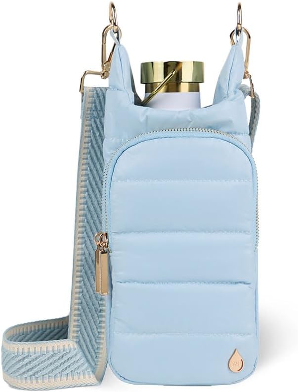WanderFull Original HydroBag Fits Up to 32 oz Water Bottle Holder with Strap – Hands-Free Crossbody Water Bottle Carrier Bag with Phone Pocket - Colors B