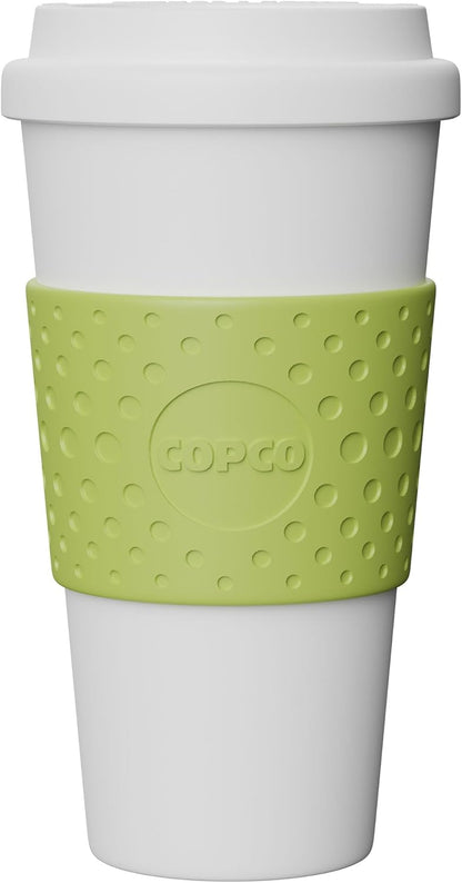 Copco Acadia 16 oz Travel Mug - Insulated Reusable Coffee Tumbler with Double-Walled Plastic, Leak-Proof Lid, BPA-Free - Portable Mug for Hot & Cold Drinks, Cup Holder Friendly (Blue)